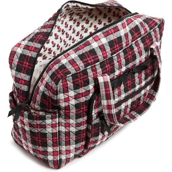 Women's Cotton Weekender Removable Adjustable Strap Travel Bag with 1 Zip Pocket - Picture 2 of 10